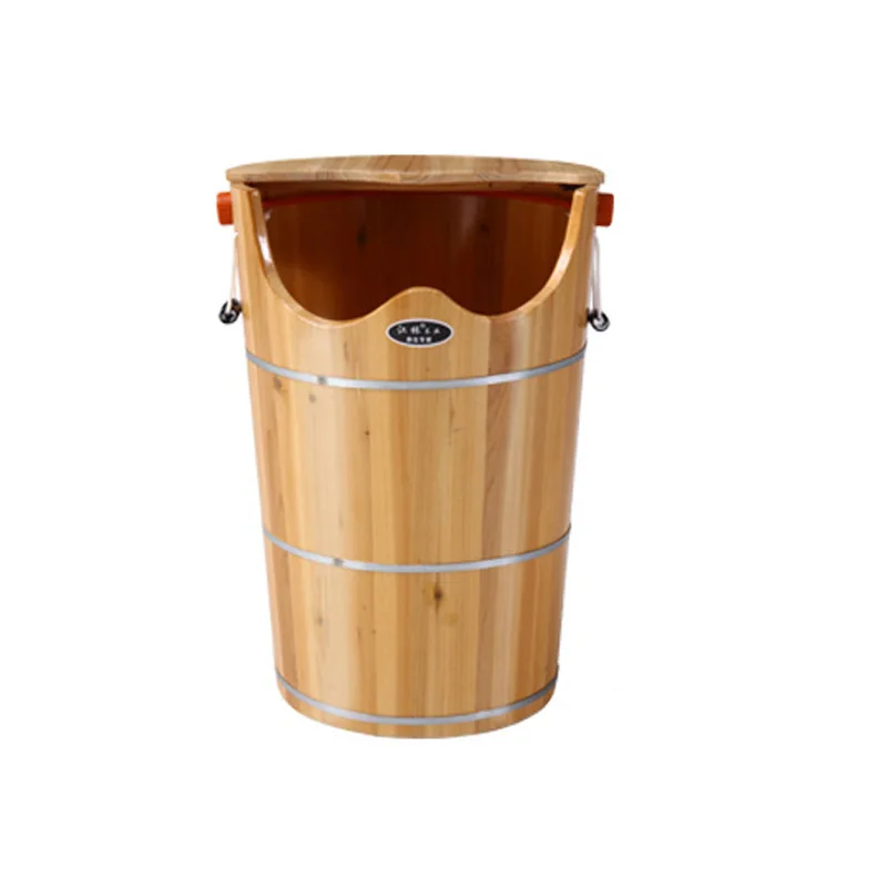 Fumigation Bucket Steam Fumigation Bucket with Lid Thermostatic Bucket Heating Sweat Steaming Feet Soaking Feet Wooden Basin