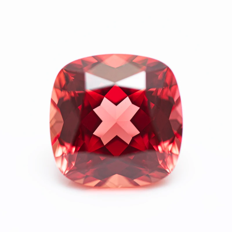 

Top Lab Grown Sapphire Square Cushion Sunset Red Color VVS1 Charms Beads Diy Jewelry Making Materials Selectable AGL Certificate