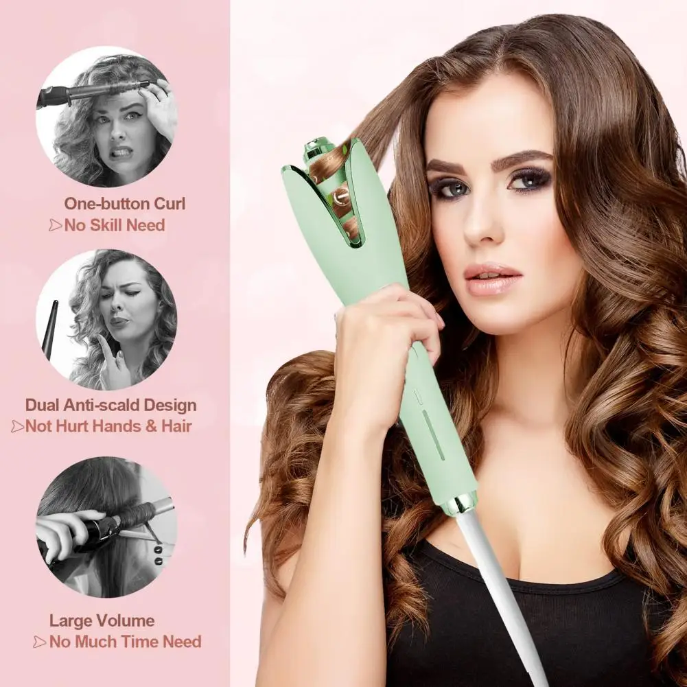 Automatic Curling Iron Auto Hair Curler Fast Heating Automatic Hair Curling Iron with 4 Temperatures Adjustable Anti-scald Wavy