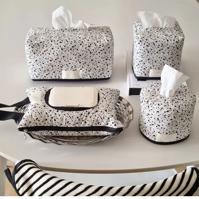 Splash Ink Tissue Pouch Vintage Wet Wipe Pouch Living Room Tissue Box Ins Aesthetic Bag Paper Holder Case