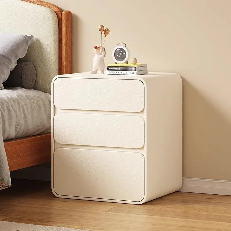 

All solid wood cream wind bedside cabinet simple and modern