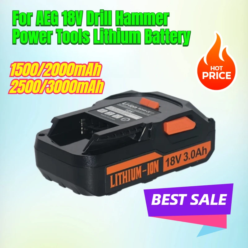 

1500/2000/2500/3000 мАч для AEG 18 В, дрель, молоток, электроинструменты, литиевая батарея