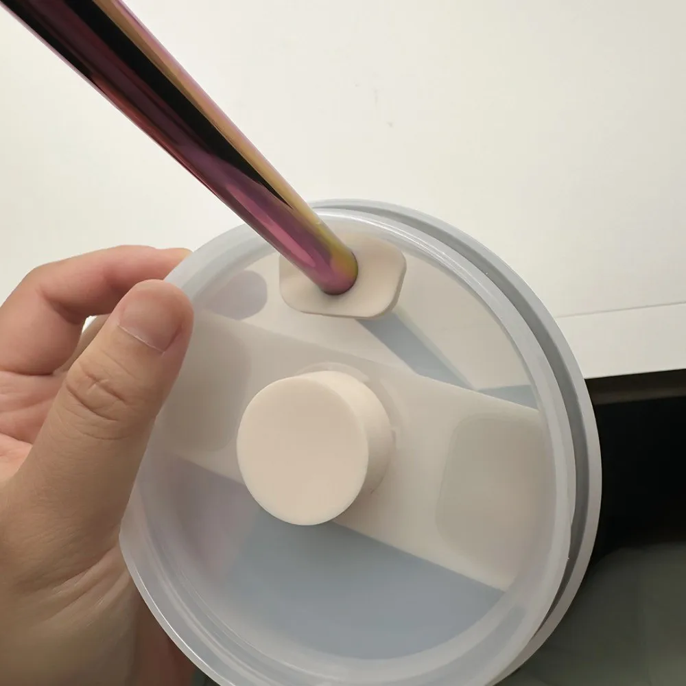 Reusable 3-piece set Hexagonal Nut Straw Cap Proof Splash Silicone Straw Topper Dustproof Drinking Straw Cover