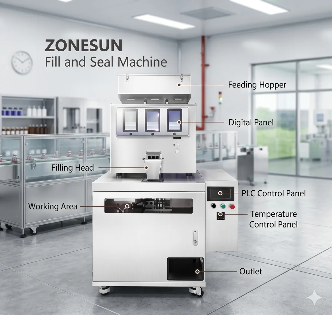 ZONESUN ZS-AFS04 Auto Premade Pouch Packaging Machine 3 Weighers Granule Filling Sealing Machine Stand Up Pouch Tea Bag Packing