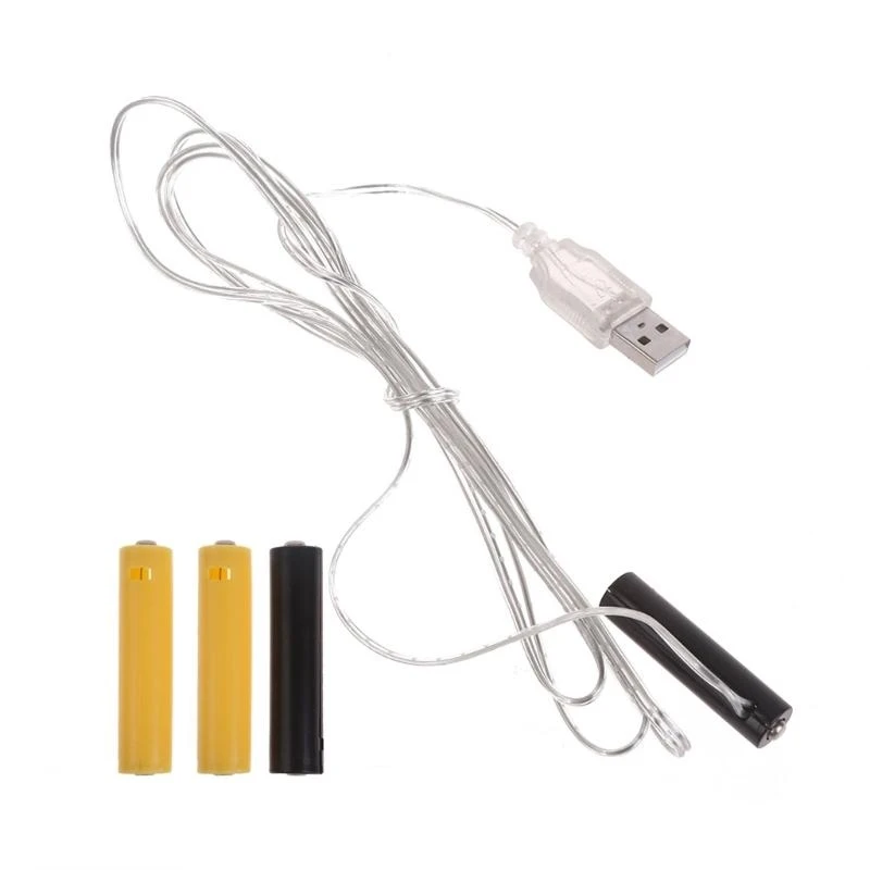 1/3/5/10/10-In-1 USB AAA Batery Battery Eliminadores con conductores para luces árboles Navidad, decoraciones LED