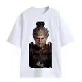 Summer Black Myth Wukong Cotton National Fashion Short-sleeved Heavy Cotton T-shirt Men's Print Loose Trend All Round T-shirt