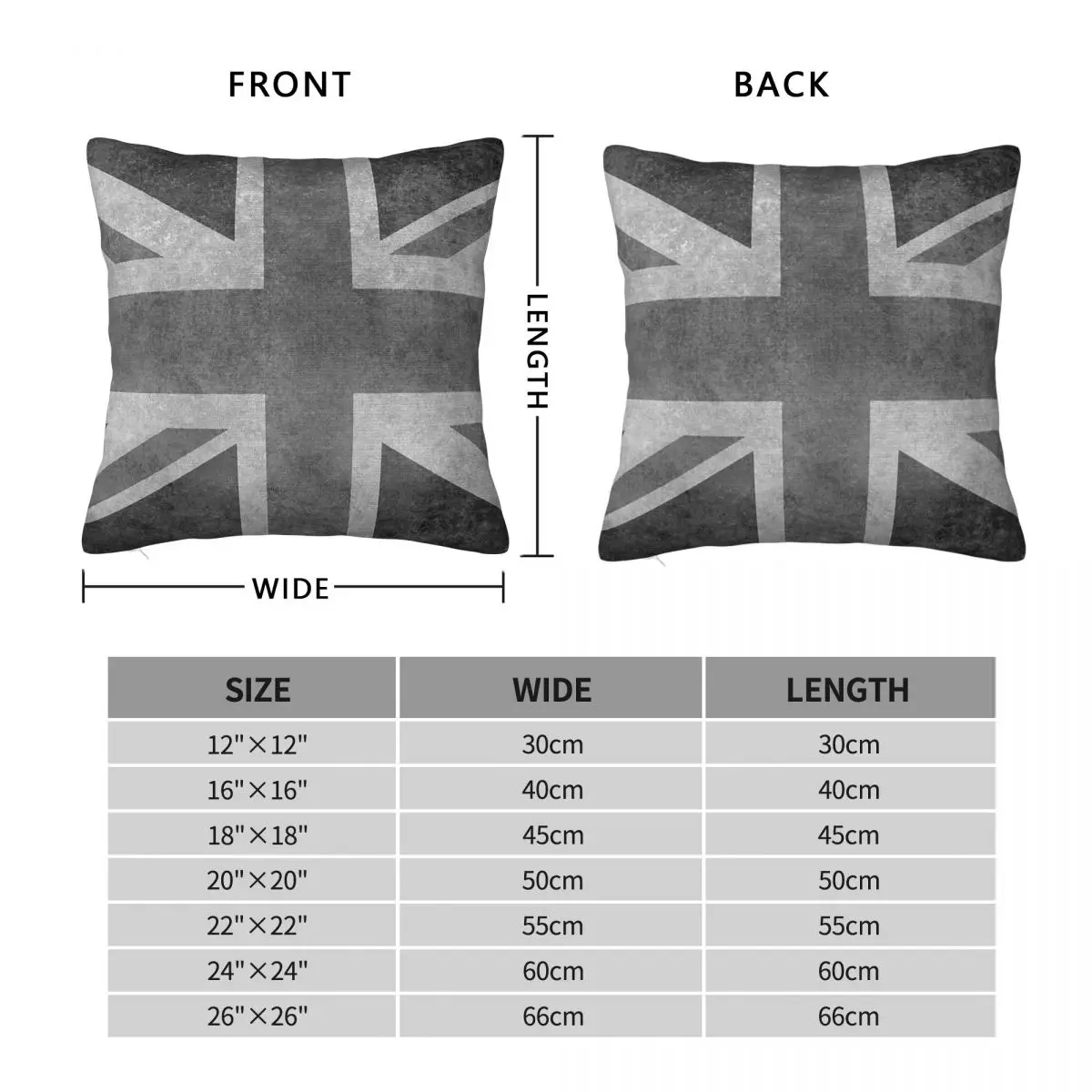 Union Jack Flag Of Uk Grungy Square Pillowcase Polyester Linen Velvet Creative Zip Decorative Sofa Cushion Case