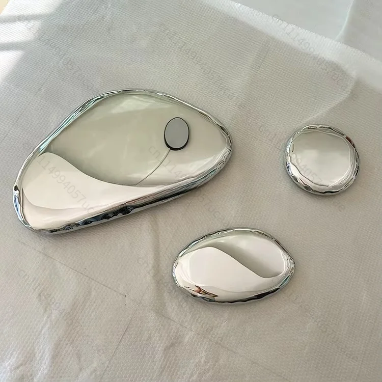 Modern Stainless Steel Bubbles Stainless Steel Polished Stones Cobblestone Sculpture Metal Stainless Steel Pebbles Metal Stones