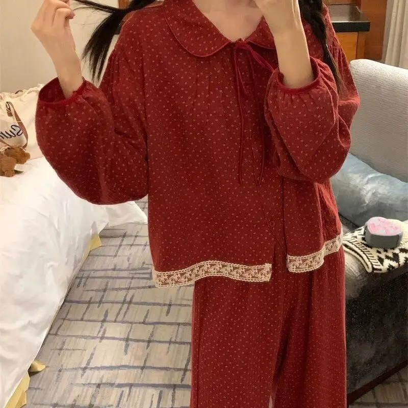 Hot Pjs Set Pigiama da donna Set Pigiama invernale caldo da donna allentato Abbigliamento per la casa alla moda, Pigiama Set pigiama carino e morbido Dolce