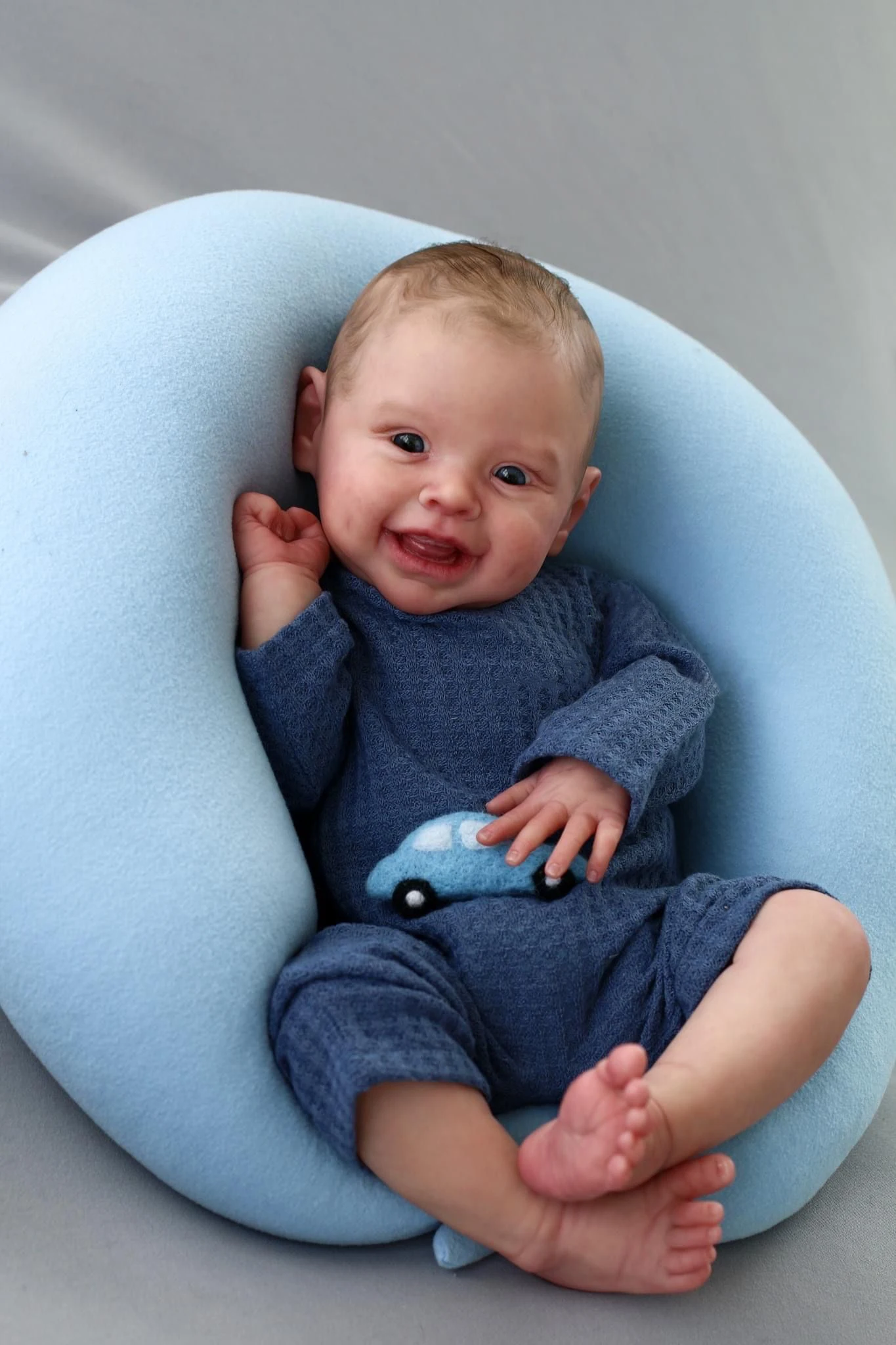 

NPK 19''High Quality Reborn Harper Lifelike Newborn Doll Bebe Soft Real Soft Touch for Children Christmas Gift