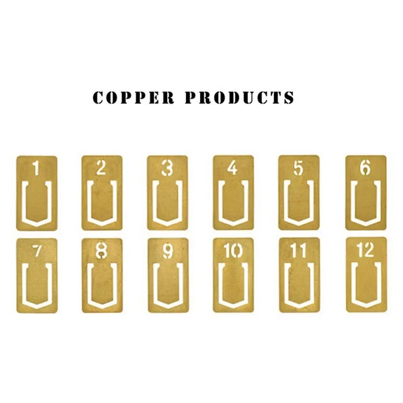 12 Pcs/lot Vintage Copper Bookmark Mini Reto Metal Book Marker for Books Office Accessories School Supplies Stationery Store