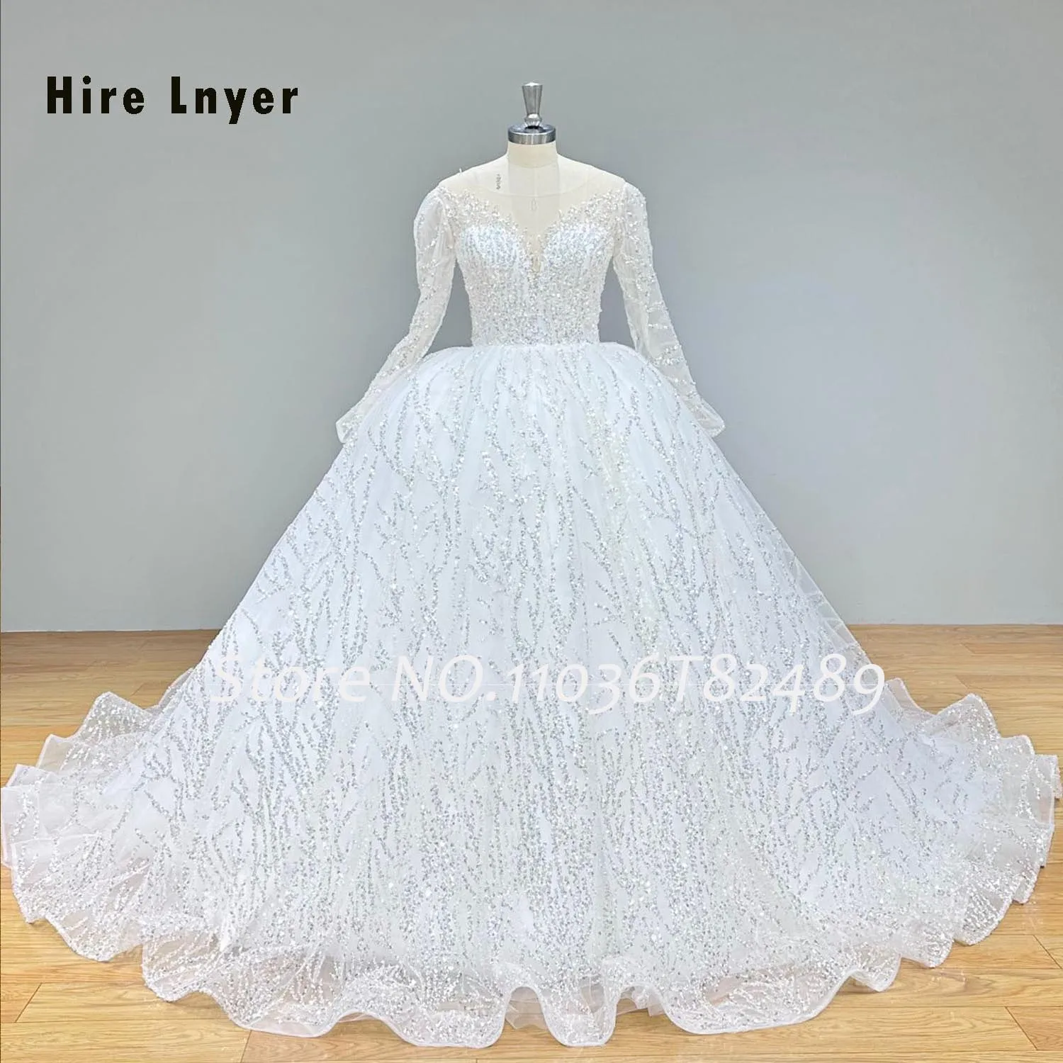 Classic  Wedding Dresses with Long Sleeve Luxury Vestidos De Novia Backless Beading Lace Trouwjurk Gorgeous Bridal Gowns