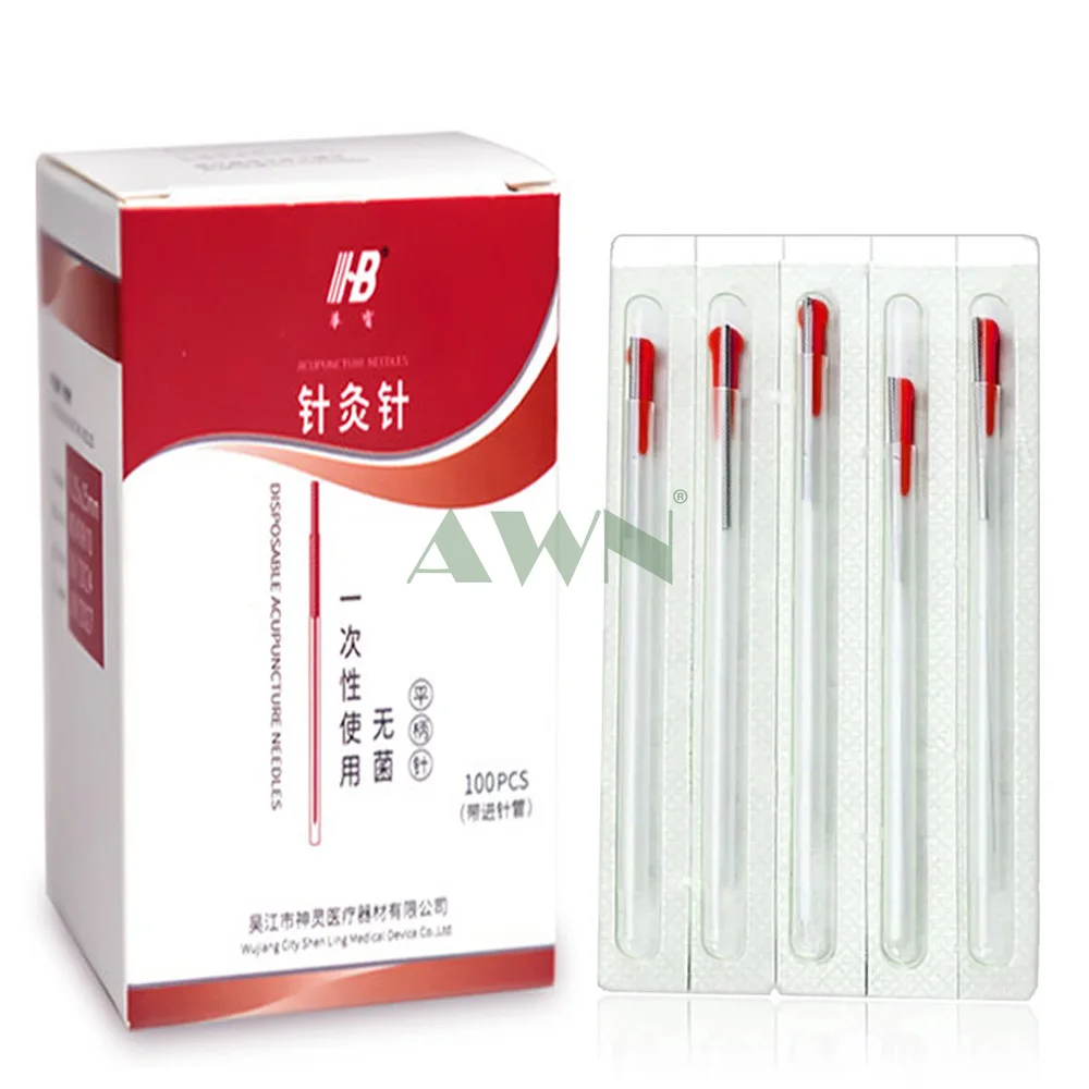 Wholesale 1000Pcs=10Box Sterile Acupuncture Acupoint Therapy Dry Needle Single Use 1 Guide Tube tube one needle