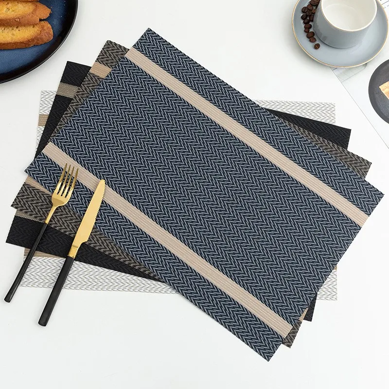 Classic PVC Placemat For Dining Table Mat Set Oil Proof Linens Place Mat Accessories Cup Wine Decorative Mat Placemats For Table