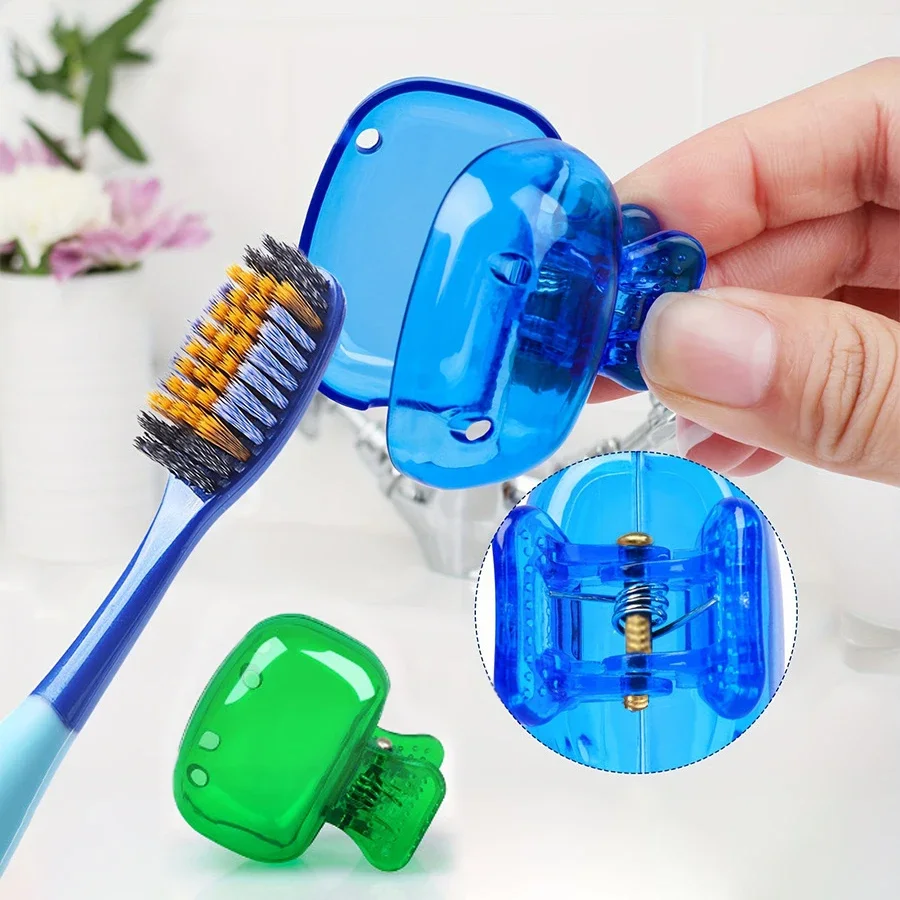 Travel Toothbrush Head Covers Toothbrush Protector Cap Brush Pod Case Protective Portable Plastic Clip For Household Travel