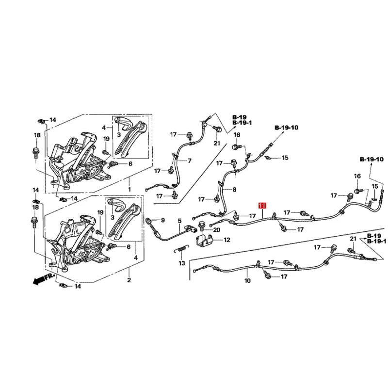 47560-SNA-A52 47510-SNA-A52 Suitable for Ho nd a Ci vi c Si mi ng Rear handbrake cable, brake cable, parking brake cable