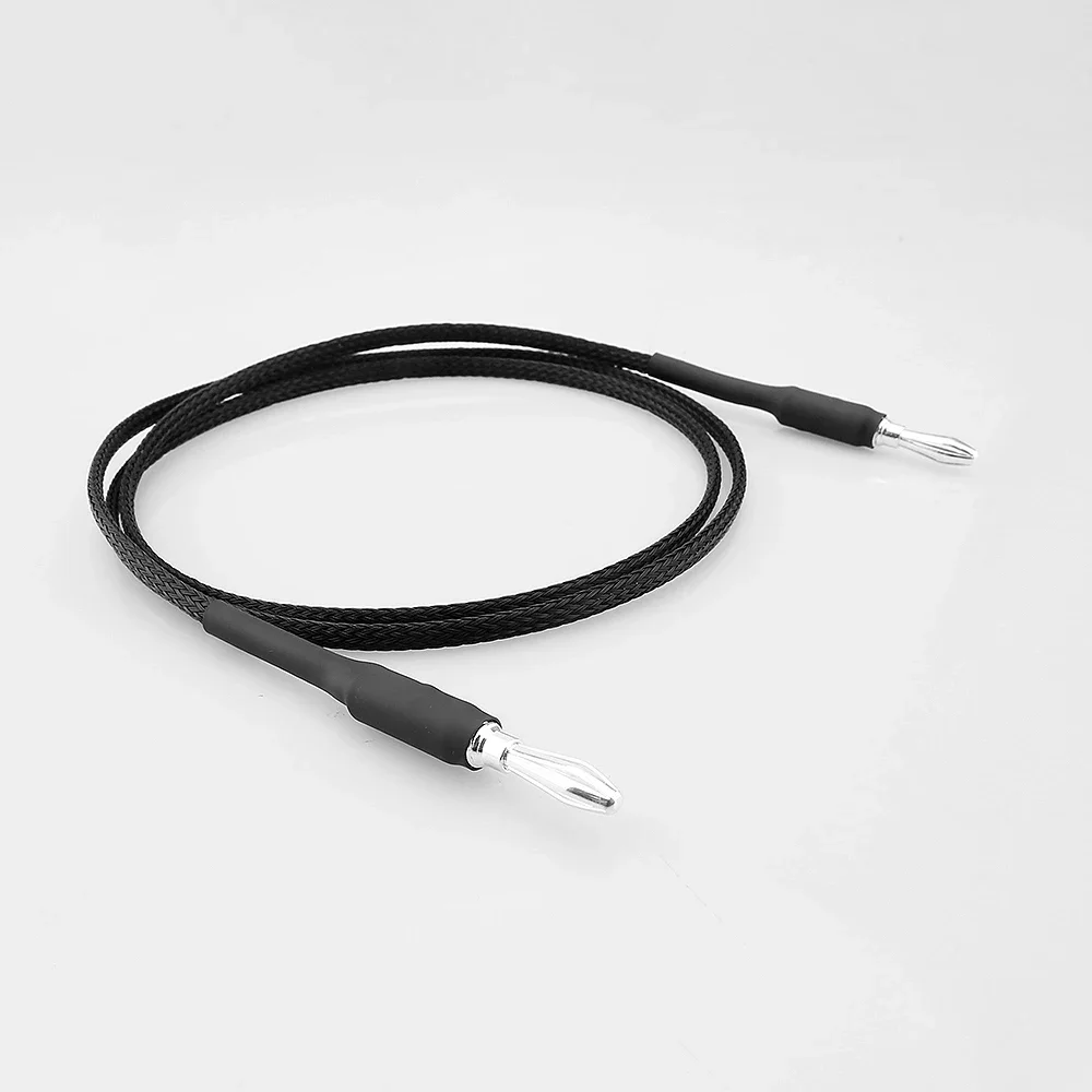 HIFI Silver Plated Audio Cable banana to banana/spade Turntable Ground Wire For Realistic MCS Phono Vinyl CD Speaker Amplifier