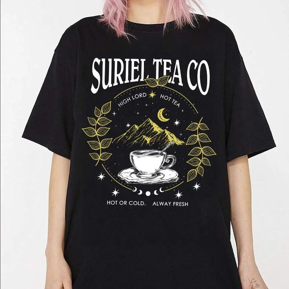 

Рубашка Suriel Tea Co, футболка Book Lover, хлопковая рубашка, футболка Court Of Thorns And Roses, футболка для чтения, подарки для чтения
