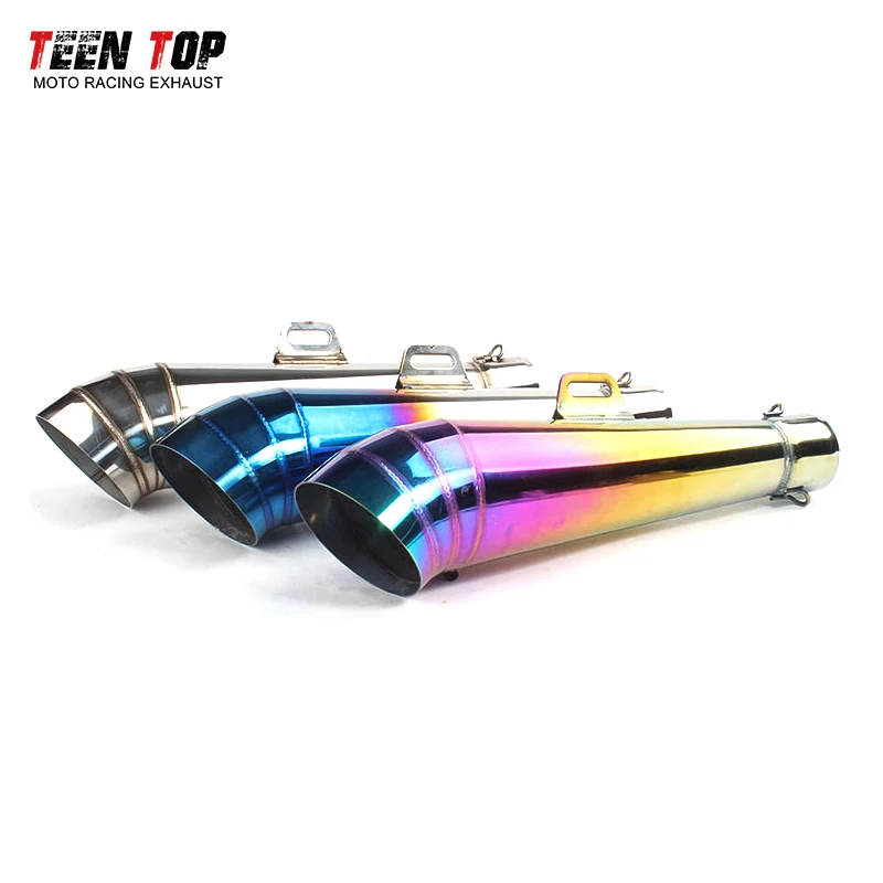 

51mm Universal Motorbike Exhaust Muffler 380mm Scooter Exhaust Elbow DUKE390 RC390 GSX250R DL250 Ninjia250 Nmax125 440mm Muffler