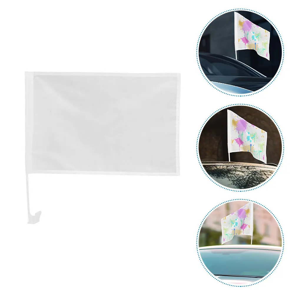 

12Pcs Blank Handheld Flags for Car Window Decor DIY Customizable Lightweight Fan Racing Signal Waving Flags Comfortable Grip