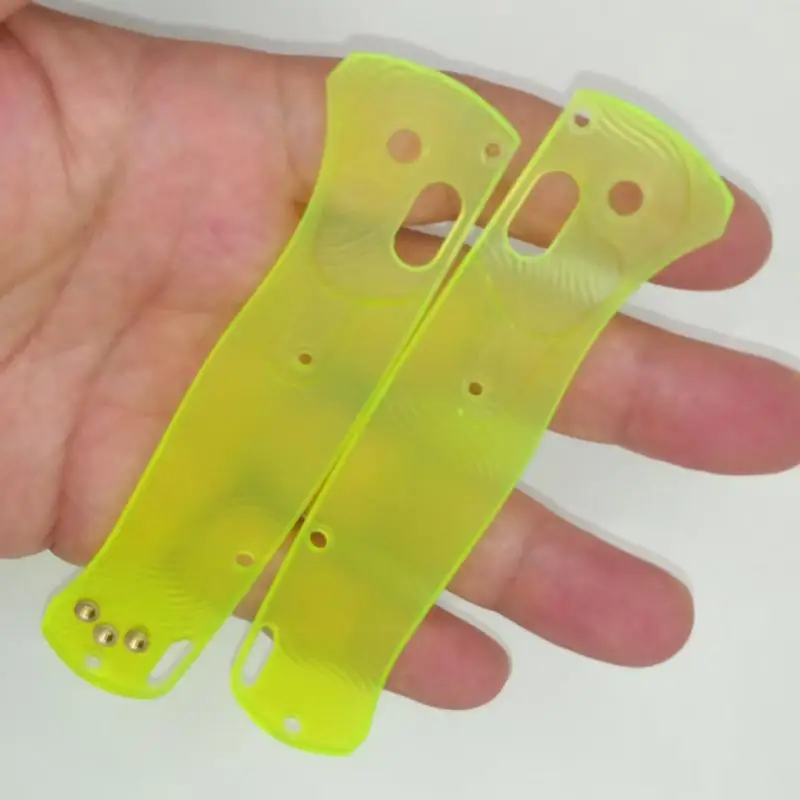 New 1 Pair Green Transparent Acrylic Scales for Benchmade Bugout 535 Curved Pattern