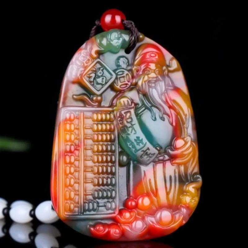 Colorful Yu Fushou Ruyi God of Wealth pendant Colorful Yu pendant Abacus Ping An card