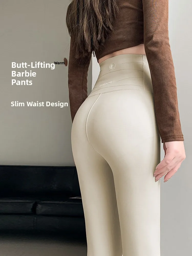 

Women's High-Waisted Fce Lined ark Pants Yoga Sports Tight Fit Warm Base Layer Trousers Casual Long Pants Nylon Spandex