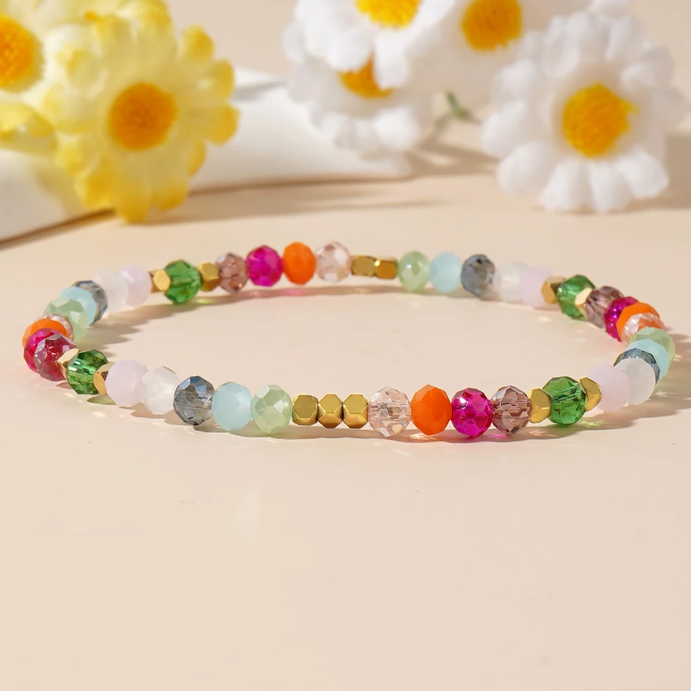 

1pc Delicate Crystal Bead Style Boho Healing Women Beaded Bracelets Best Gifts for Her Summer Trendy