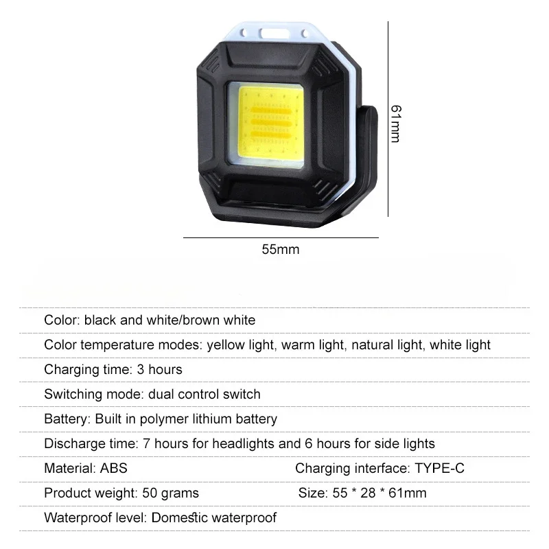 Mini COB LED Work Light Rechargeable Keychain Flashlight Emergency Lights with Magnet Portable Flood Light Lantern Work Lamp
