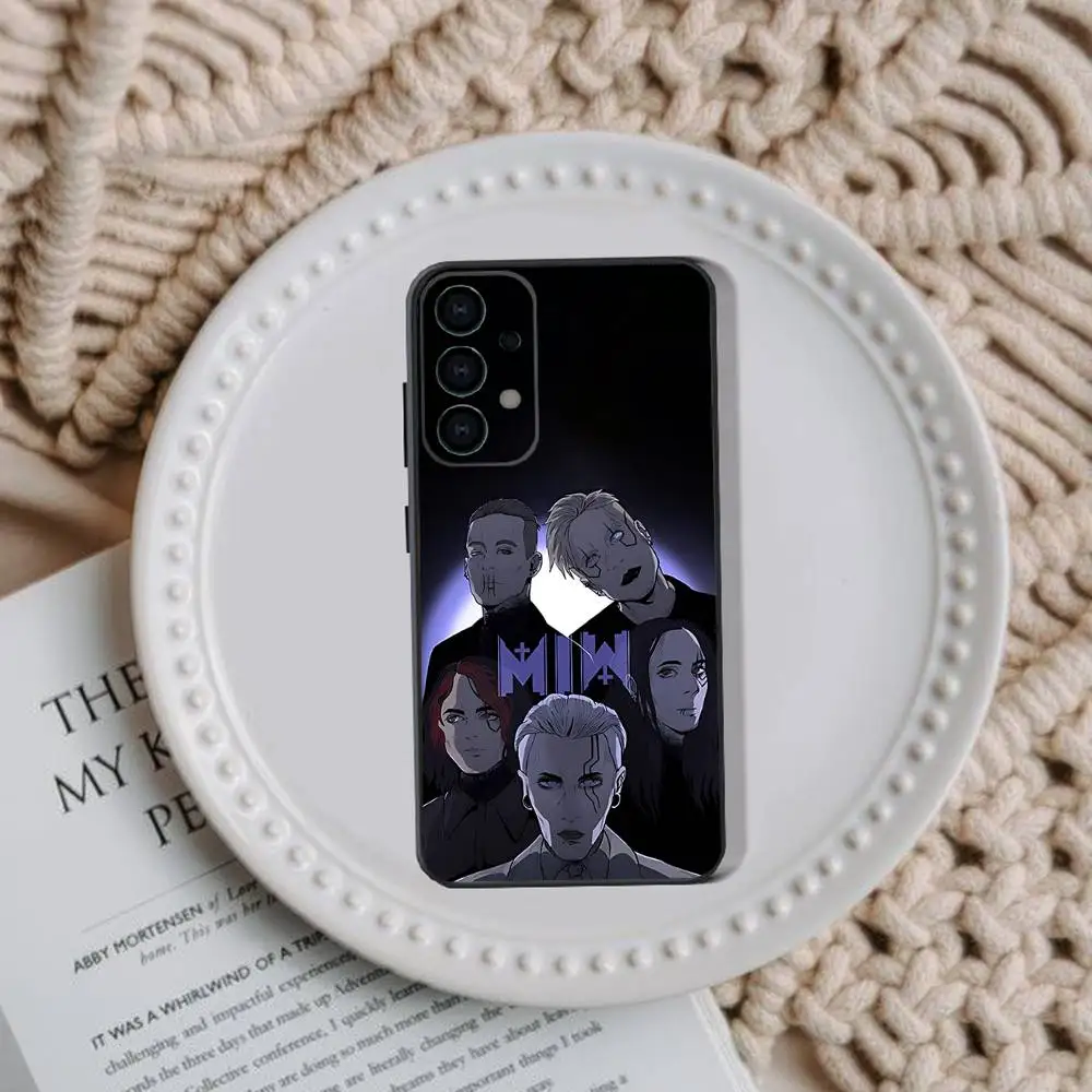 M-Motionless In White Phone Case For Samsung Galaxy A73,72,51,53,52,71,22,5G,Note,J7,8,9 Soft Black Cover