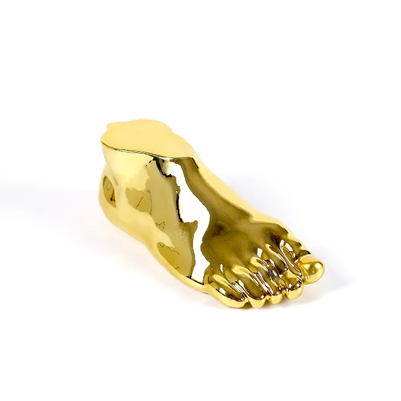 

Современный минималистичный свет, роскошная абстрактная форма стопы, модель дома, украшение для рабочего стола, золотой гальванический орнамент