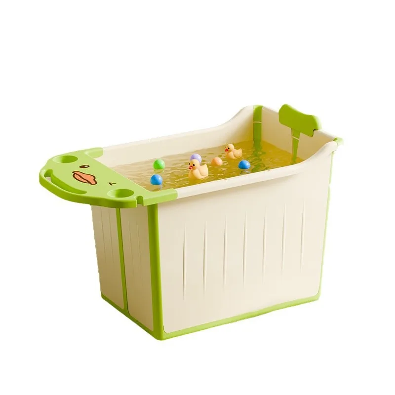 

Children's Bathtub Baby Swimming Buet Foldable Sitting Bath Tub Portable Plastic Fly Storage Organizer Face Towel Box