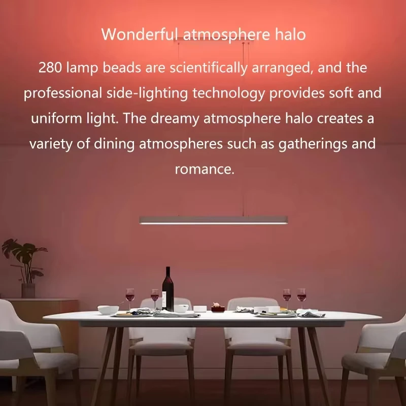 Yeelight Smart LED Pendant Light Ra95 Eye Care RGB Ceiling Fantasy Streamer Long Strip Light Dining Chandelier 2700K-6000K 33W