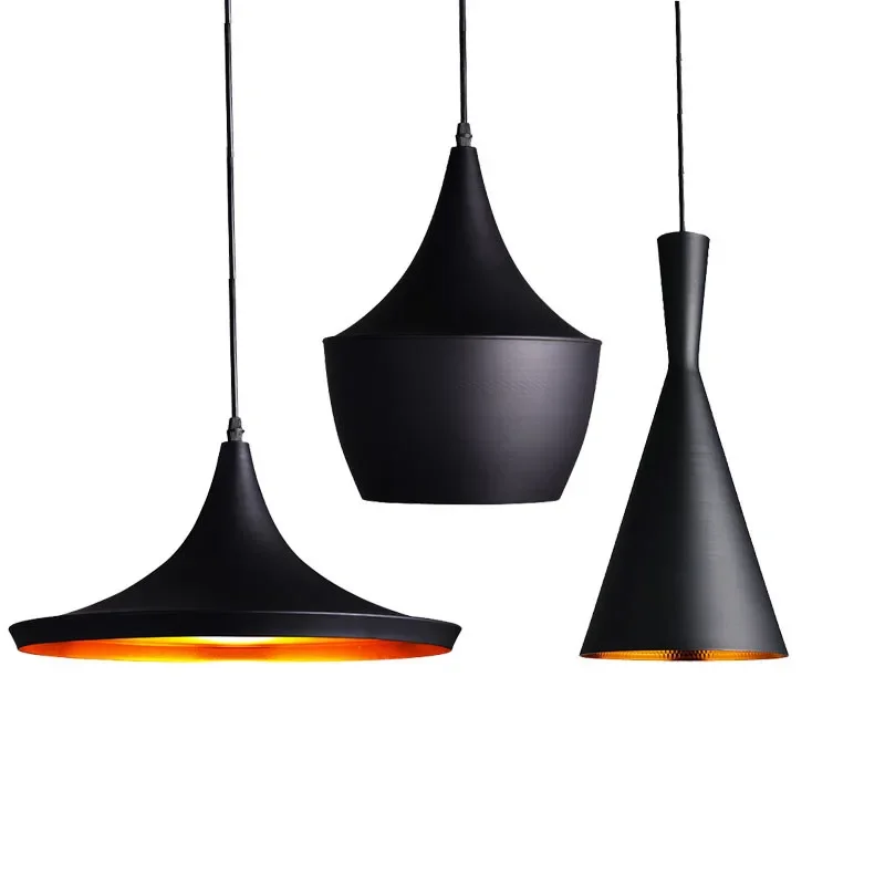 

Modern Vintage Restaurant Black-Gold Pendant Lights 110V-220V Industrial METAL E27 Hanging Light Fixtures Decor Dining Room