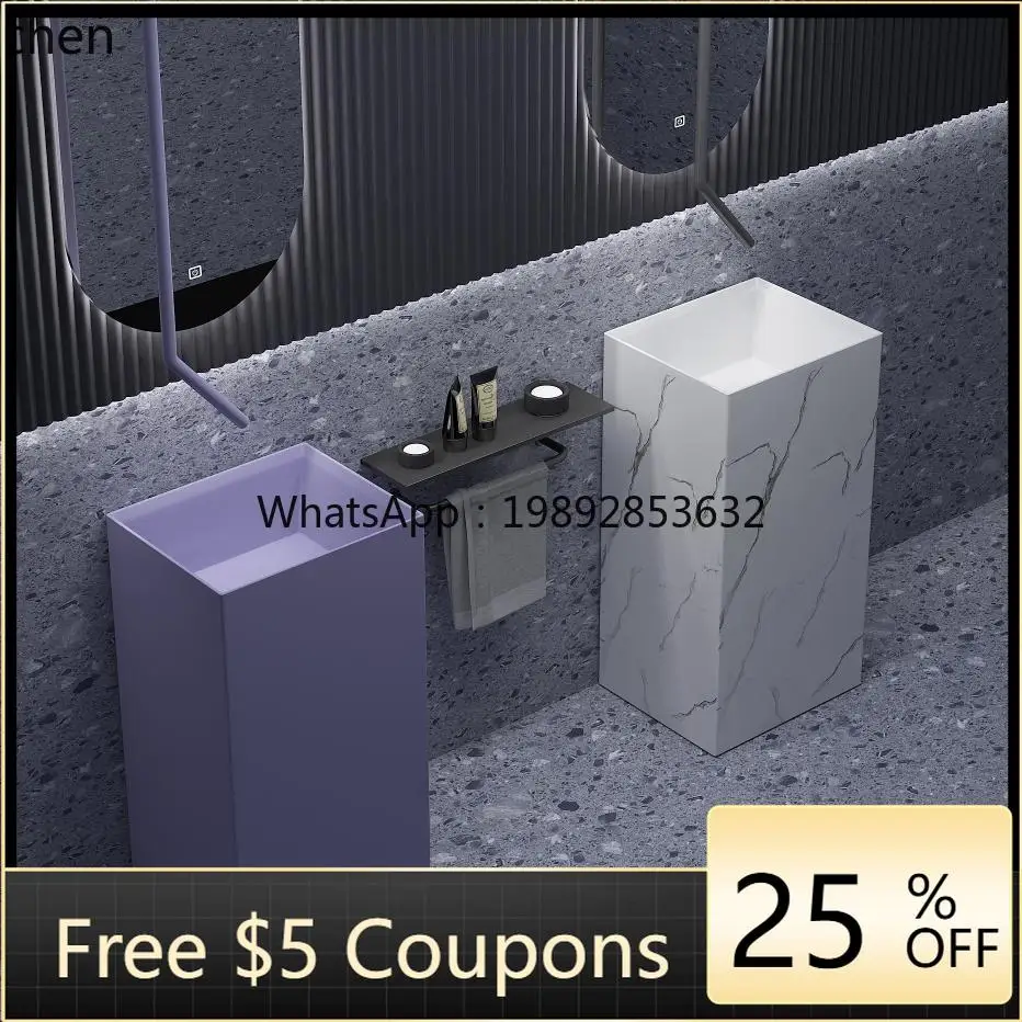 

ceramic ultra-thin edge rectangular ceramic hand washing column basin floor integrated column basin