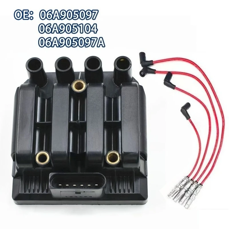 

06A905097 06A905097A Катушка зажигания для VW Santana BEETLE Convertible CADDY III Estate JETTA 06A905104 0986221049 UF484