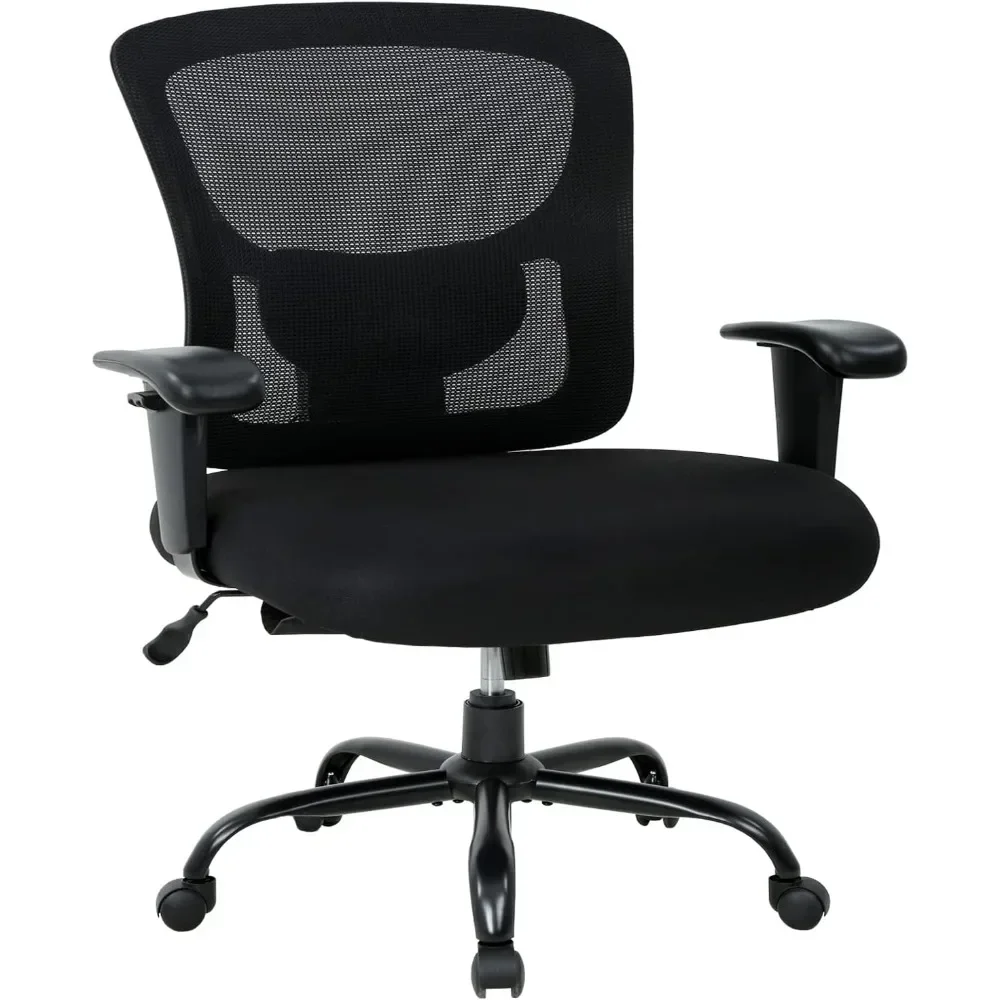 Desk 400 lbs Computer Mesh Chair for Heavy People Height Adjustable Rolling Desk Chair with Ergonomic Lumbar