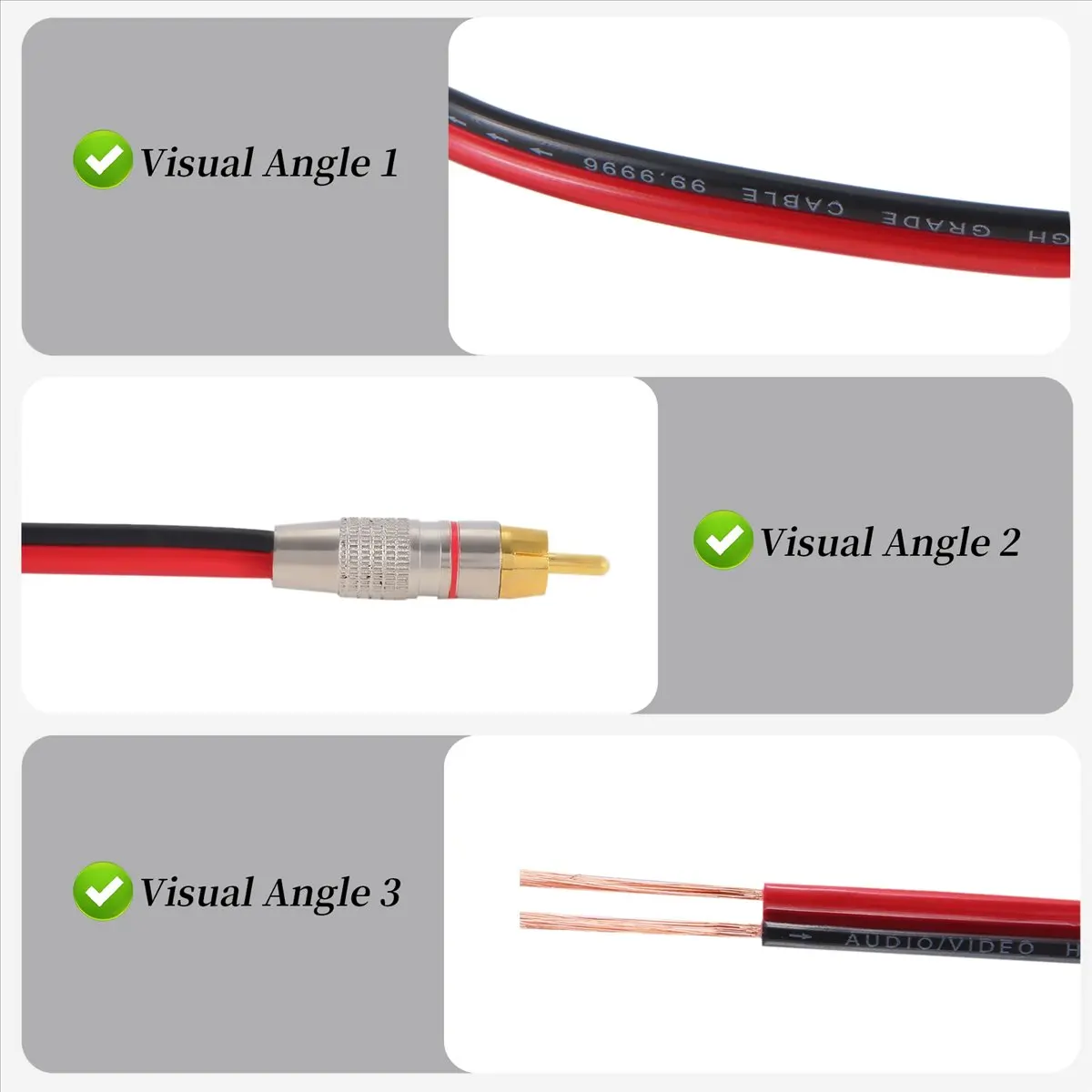 A40I Speaker Cables to Plugs Adapter, 2-Channel (1 Foot)