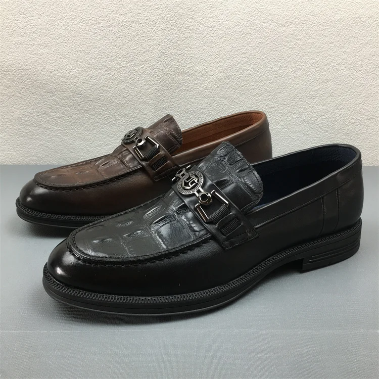 

Briti Sle Full Leather Men's Busin oes Wear-Resistant Rubber Outsole round Toe Casual Leather oes Easy to Wear