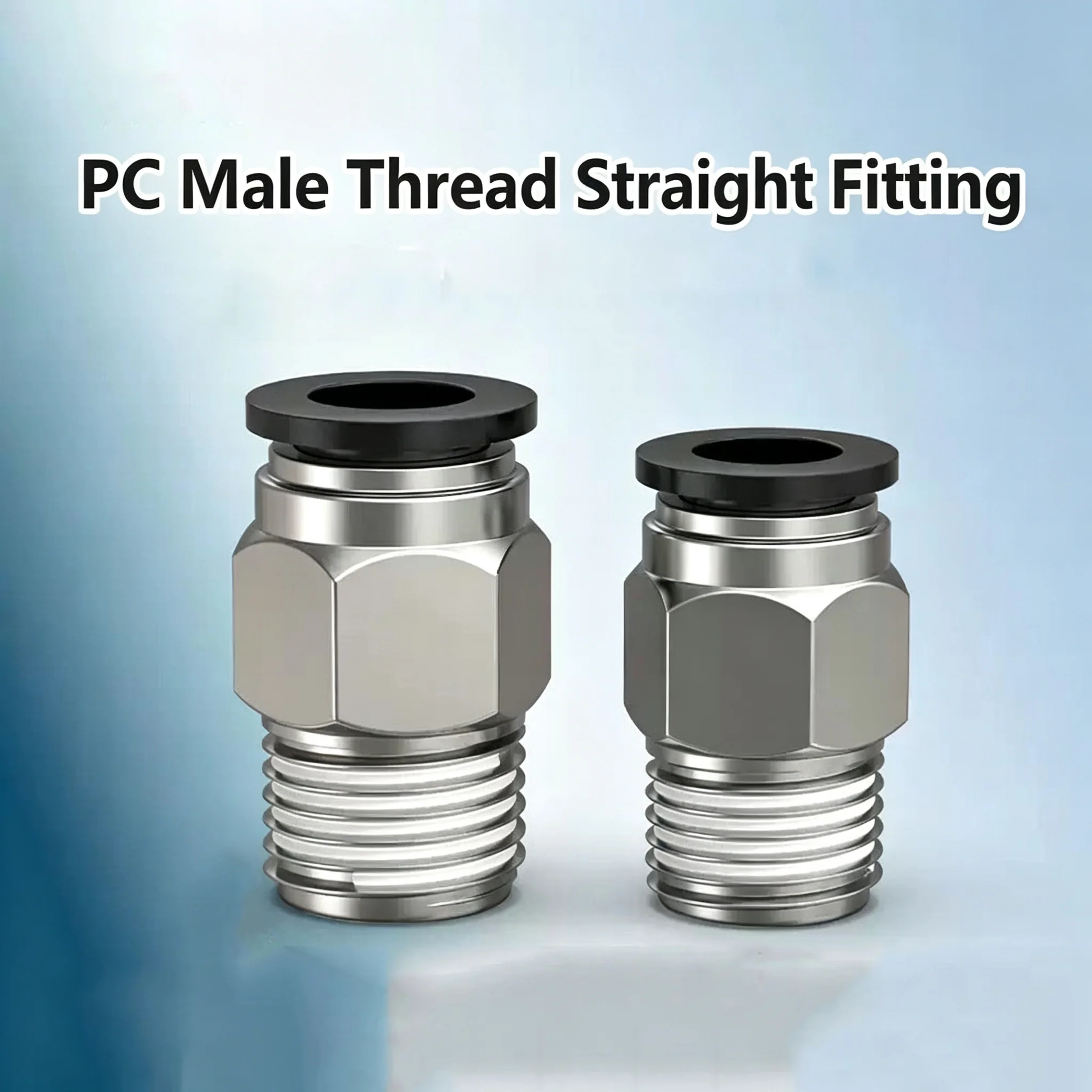 30/50/100PCS Pneumatic Fittings Male Thread -M5 1/8 1/4 3/8 1/2 01 02 to Tube Push Straight Connection Air Tube PC4 6 8 10 12mm