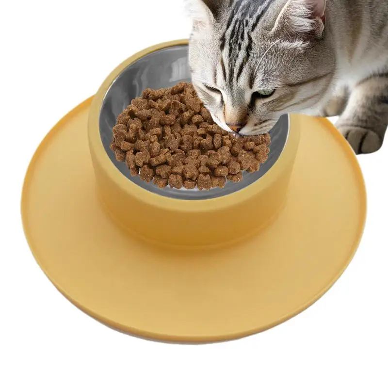 Non Tip Pet Bowl Dog Food Bowls Silicone Stainless Steel Non-Skid Water And Food Bowl For Pets Puppy