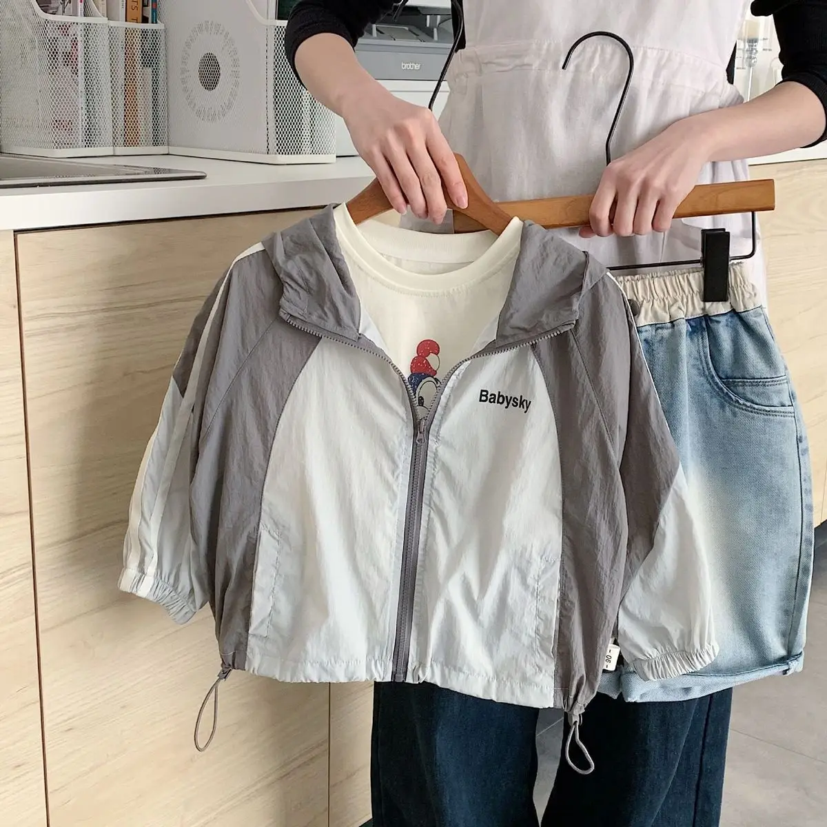 Summer Clothes New Boys 1-10 Y Handsome Children's Hooded Coat Long Sleeve Infant Boys Sunscreen Jacket Kids Zipper Tops