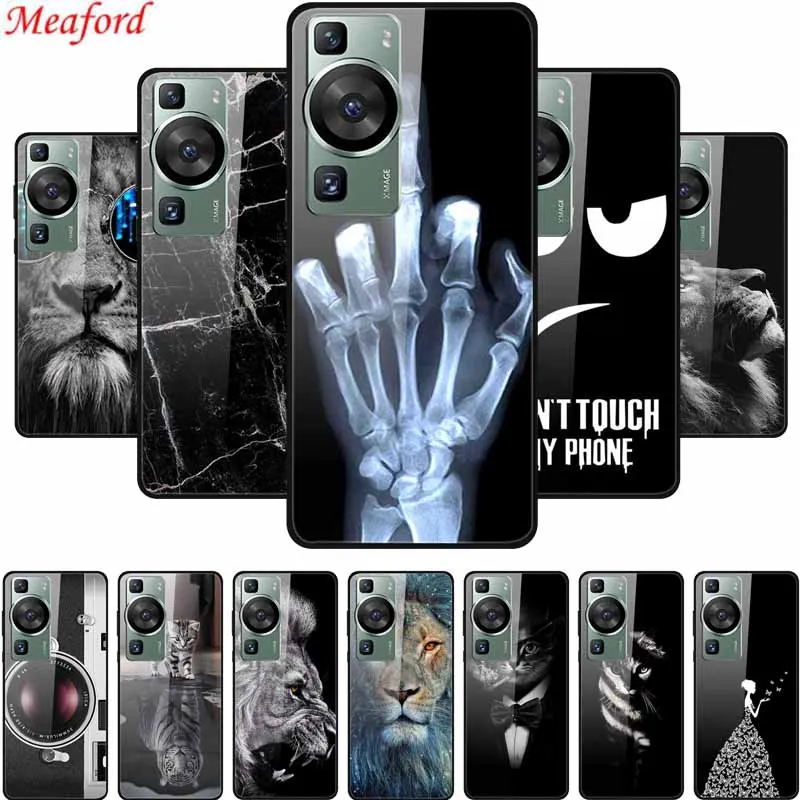 Tempered Glass Case For Huawei P60 Pro Case Hard Glass Back Cover For Huawei P60 Pro Phone Case Cover P 60 P60Pro Soft Bumper