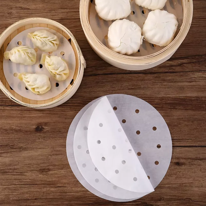 New Air Fryer Paper Special For Baking Kitchen Food Oil-proof Double-sided Silicone Oil Paper Non-Stick Steamer Pad Mat Papers