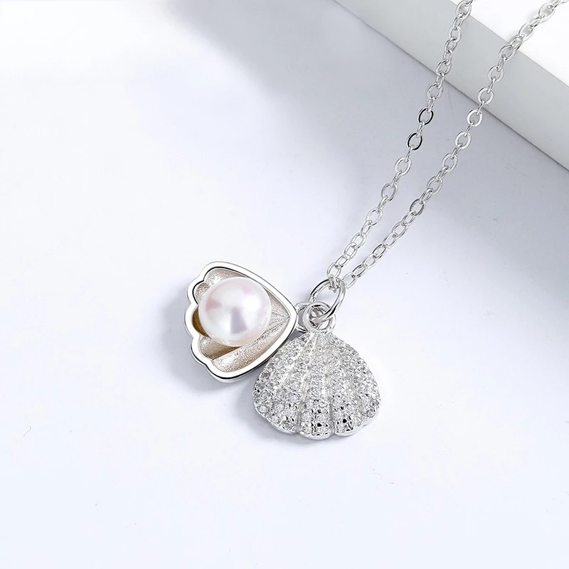 S925 Sterling Silver Pearl Necklace Minimalist Pendant Clavicle Chain Fashion Daily Wear Neck Jewelry Accessories for Women
