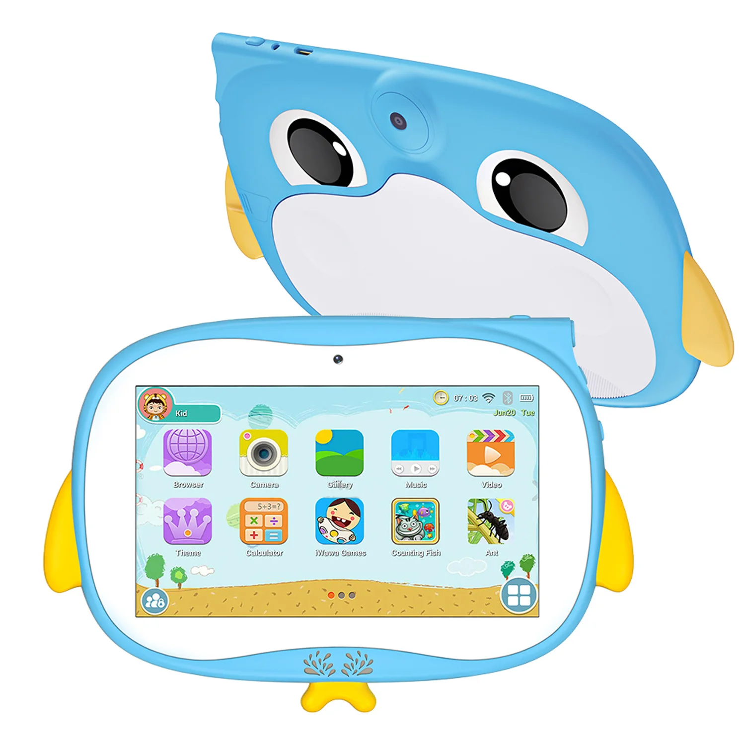 2026 New Cartoon Pattern 7 Inch Kids' Tablets Android Learning Education Tablet PC Kids-Proof Protective Case Tablet 4000mAh