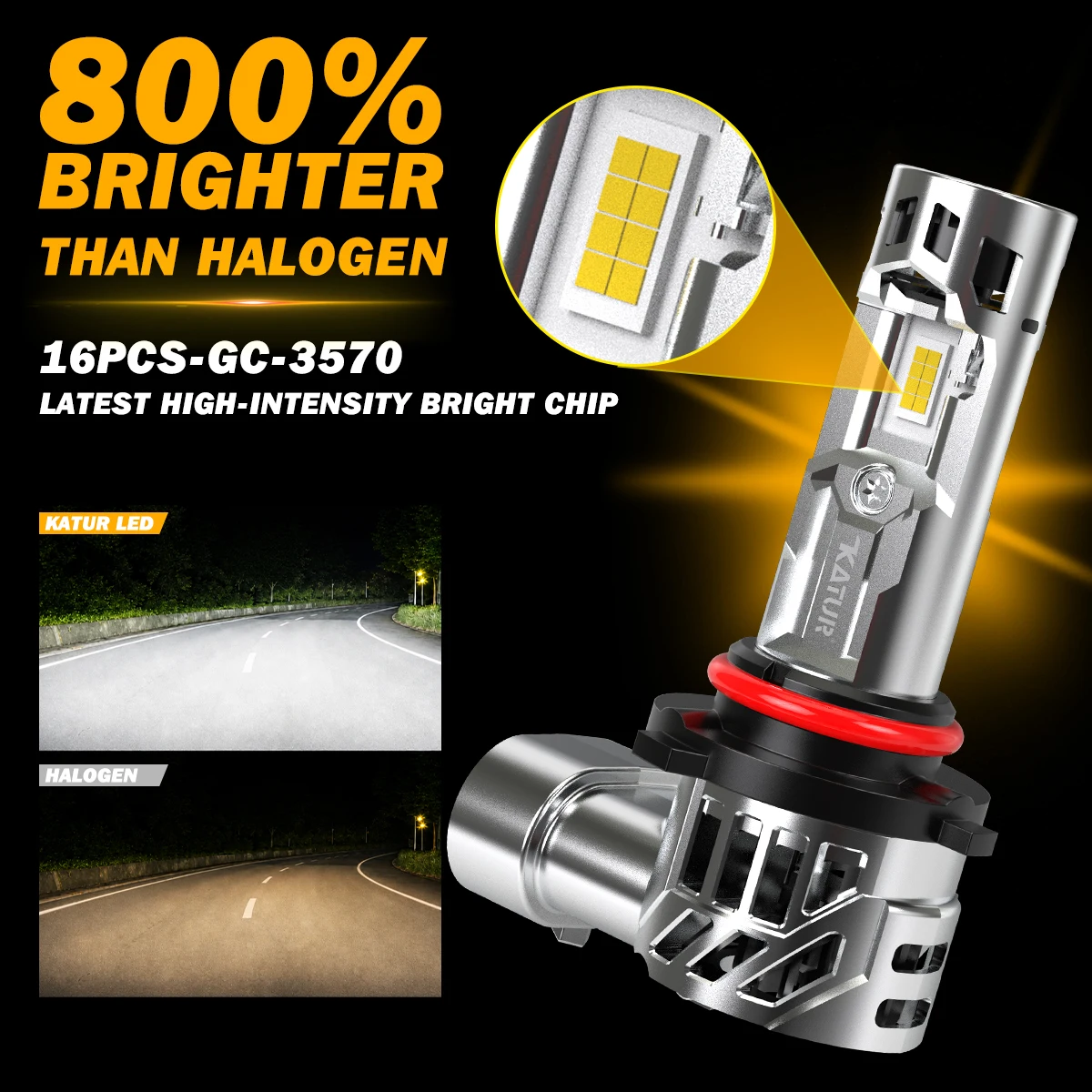 Katur 2pcs 9005 Car Led Headlight with Fan High Power Low Beam Powerful CSP Chips For Subaru Outback 2003~2023 XV 2012~2023