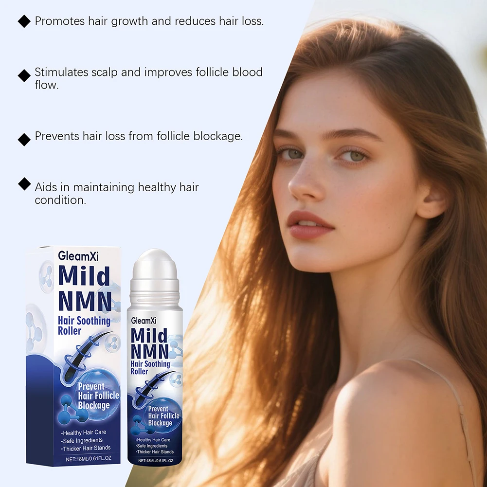 Ginger Hair Growth Essence With Rollerball Scalp Massager Anti Hair Loss Serum Non-Greasy & Easy To Absorb Hair Thickening Serum