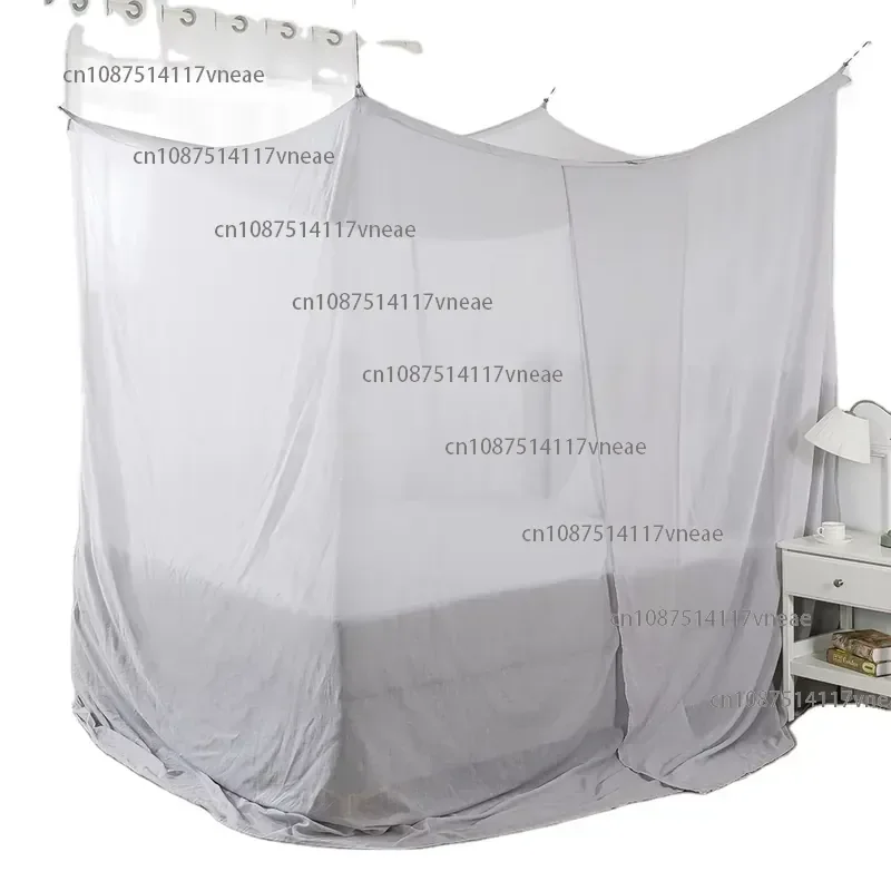 Natural Cotton Silver Quadrate King Size With 2 Doors Emf Bed Faraday Canopy Shields Emf Blocking Sleep Canopy