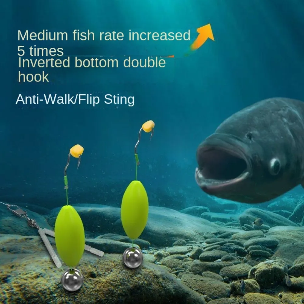 

3pcs Double Hook Fishing Hair Rigs Hook with Bait Cage Anti Bottom Carp Fishing Hook Ready Made Pesca Carp Rigs Fishing Lure